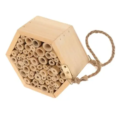 Produktbild: BESPORTBLE Insektenhaus - Bienenhaus Fänger Bienenbecher Für Den Garten Wasser Häuser Bienenrahmen Imkereibürste Bienenstock Stehen Vogelhaus Bienenwächter Bienendekor Beige Holz