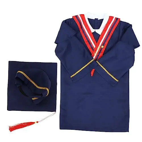 Produktbild: BESPORTBLE Junggesellenabschiedskleidung Für Kragen Schärpe Abschlusskostüm Grad Outfit Abschluss Gestohlen Abschlusskleid Langarm Abschluss Und Kleid Polyester Blue