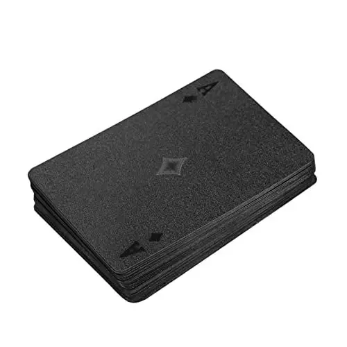 Produktbild: BESPORTBLE Kartenspielen Kartendeck Schwarzes Metall Partyzubehör Für Erwachsene Spielkarten Für Erwachsene Schwarzdecker Kreative Nachtpokerkarten Brettspiel-Poker Gold Blatt Schachbrett
