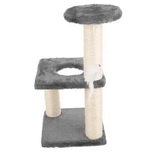 Produktbild: BESPORTBLE Katzenklettergerüst Katzenbaum Katzenkratzbaum Bezaubernder Kätzchenkratzer Kratzstange Mit Kratzspielzeug Bezaubernder Katzenkratzer Katzenzubehör Hellgrau