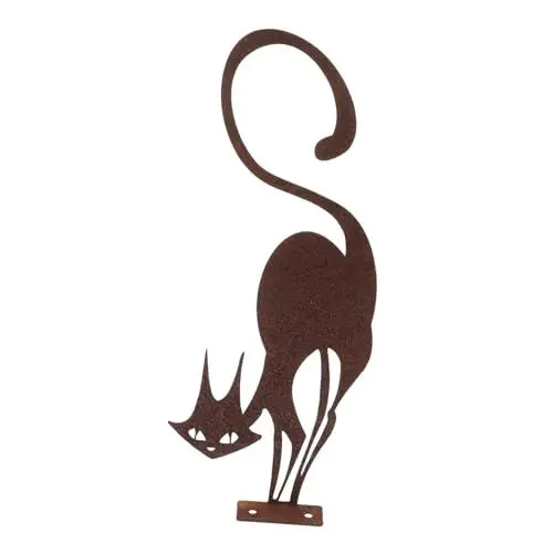 Produktbild: BESPORTBLE Katzenschmuck Katzenfigur Zaun-Katzenhof-Schilder Ornament Embleme Katzen-Wohnkultur Verzierung in Katzenform Jahrgang Statue Katzenspielzeug Skulptur Garten im Freien Eisen