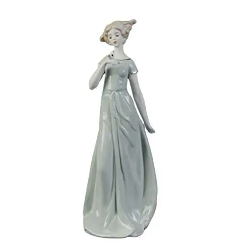 Produktbild: BESPORTBLE Keramik Mädchen Statue Elegante Porzellan Dame Figur Skulptur Tisch Ornament Kuchen Topper für zu Hause Hochzeit Raumdekoration (Händchen Haltend)