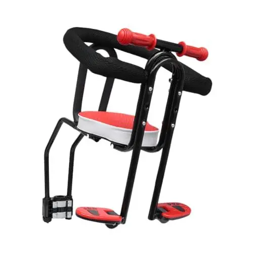 Produktbild: BESPORTBLE Kleinkindfahrrad Kinderfahrrad Rücksitz Fahrrad Für Kleinkinder Kindersitz Für Fahrrad Einfacher Kinderfahrradsitz Vorderer Kinderträger Für Fahrrad MTB-Sitz Vorderseite Rot Baby