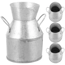Produktbild: BESPORTBLE Mini-Retro-Milchkanne 4 Stück Verzinkte Vase Milchkännchen Metall-Blumenvase Puppenhaus-Miniatur-Blumentopf Für Zuhause Küche Bauernhaus Landschaftsdekoration