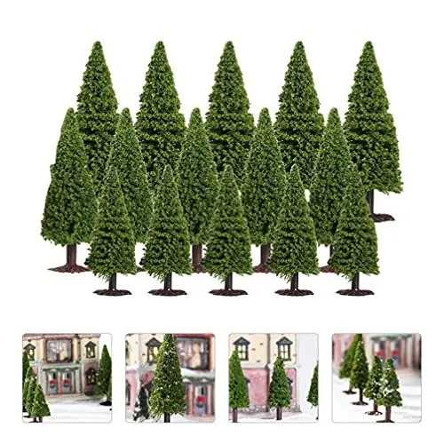 Produktbild: BESPORTBLE Modellbäume Miniaturbäume Weihnachtsdorfbäume Woodland Scenics 15Pcs (9 cm+ 10 cm+ 12. 5 cm)