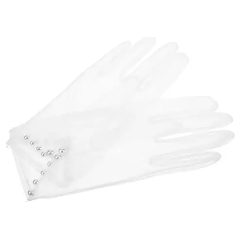 Produktbild: BESPORTBLE Netzhandschuhe Für Braut Hochzeit Perlen Brautkleid Handschuhe Kleiderhandschuhe Hochzeitsbedarf Banketthandschuhe Partyhandschuhe Für Damen