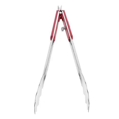 Produktbild: BESPORTBLE Heavy Duty Edelstahl Bbq Multifunktionale Grillzange Für Steak Fisch Und Gemüse Rutschfest Und Hitzebeständig Für Grillpartys Und Küchengebrauch Stylisches Rotes Design