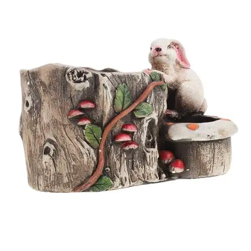 Produktbild: BESPORTBLE Doppel Mund Blume Topf Zement Vintage Pflanzer Für Desktop Indoor Gartenarbeit