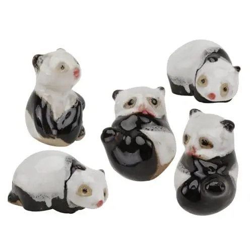 Produktbild: BESPORTBLE Spielzeuge 5 Stück Tierornamente Mikrolandschaft Keramik Huhn Tischdekoration Panda Tischdekoration Kuchenornament Miniatur Tierfigur Tiere Gefälschtes Huhn Bonsai Statue Bambus