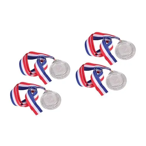 Produktbild: BESPORTBLE Sportliche Medaillen 4 Stück Preismedaille Aus Metall Wettbewerbsmedaille Verliehen Weizen Sport Weizen Siegermedaille
