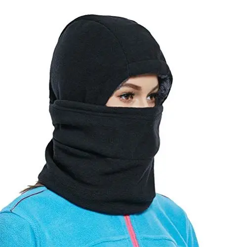 Produktbild: BESPORTBLE Sturmhaube Gesichtsmaske Winter Warme Kopfbedeckung Plüsch Samtkappe Schnee Skifahren Radfahren Vollmaske für Erwachsene Männer Frauen, Schwarz