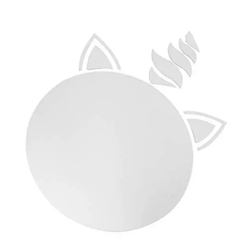 Produktbild: BESPORTBLE Tier Kristall Spiegel Aufkleber DIY Selbstklebende Runde Hase Kätzchen Hirsch Einhorn Muster Wandspiegel Aufkleber Abnehmbare Wandbilder Aufkleber für Kinder Kinder Einhorn Groß