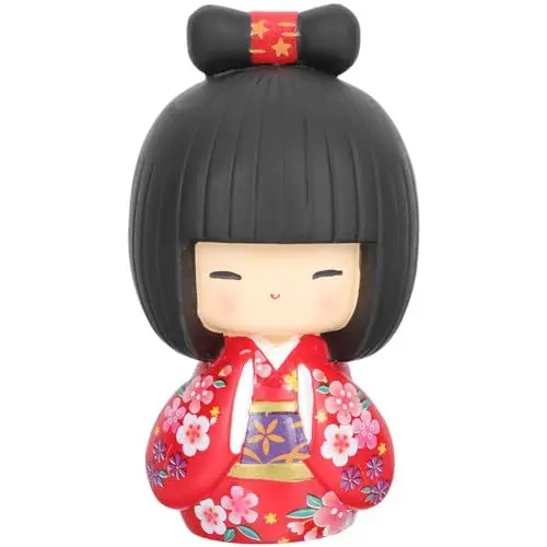 Produktbild: BESPORTBLE Traditionelle Dekoration Puppen Japanische Geisha Maiko Kokeshi Spielfigur Dekofigur Asiatische Ornament für Tischdeko Dekoration Japanischer Puppenkimono Kimono- Figuren