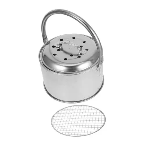Produktbild: BESPORTBLE Tragbare Feuerstelle Für Camping Campinggrill Lagerfeuertopf Camping-grillherd Grillrost Für Draußen Grillgrube Holzkohlegrill Eimer Holzkohleheizung Feuerstelle Grill Für