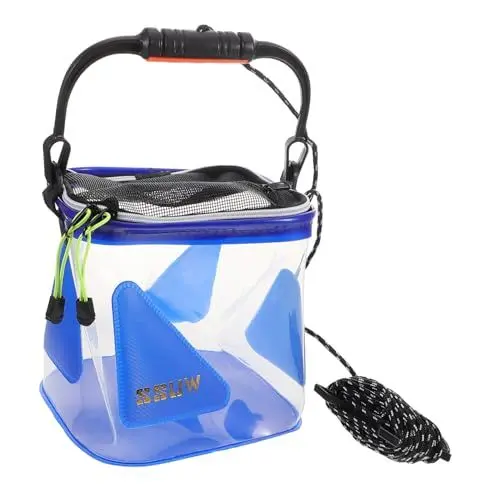 Produktbild: BESPORTBLE Transparenter Falteimer Tank Putzeimer Autowascheimer Tierpfleger Angeleimer Minnow-eimer Behälter Für Lebende Fische Transportbehälter Für Fische Faltbarer Wassereimer Eva Blue