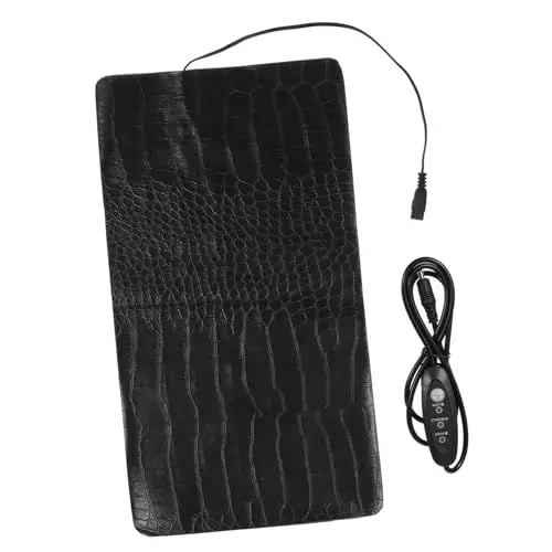 Produktbild: BESPORTBLE USB Heizkissen Hunde Handtuch Hundehütte Im Freien Auto Schlange Reptil Wärmende Matte Für Den Innenbereich Thermische Katzenbettauflage Volt Kaninchen Wärmer Black Ledermaterial
