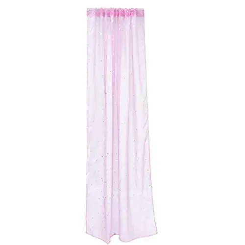 Produktbild: BESPORTBLE Vorhang Rosa - Vorhang Kinderzimmer Ösenschal Kinderzimmer Gardinen mit Asugehöhlten Sternen Doppellagige Vorhänge mit Voile (100 x 270CM) 1Pcs