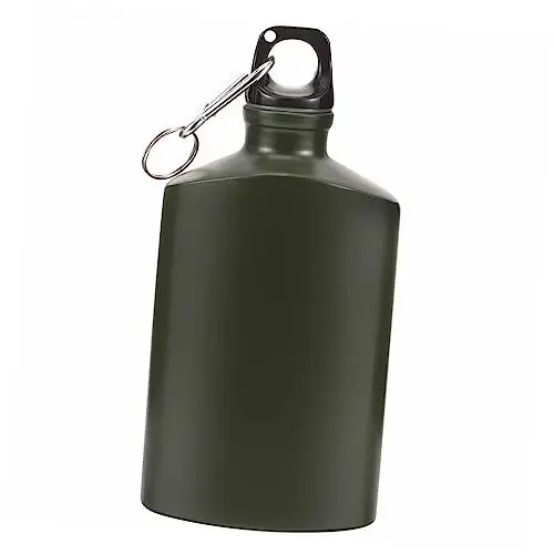 Produktbild: BESPORTBLE Tragbare Feldflasche Aus Aluminium Flache Flasche Für Den Außenbereich Wasserflasche Zum Wandern Camping