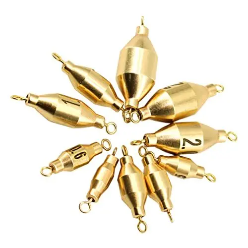 Produktbild: BESPORTBLE Werkzeug 10 Stücke Angelgewicht Zubehör Angelset Bodengewichte Schnell Aufbau Sinker Angelköder Sinker Gewichte Zum Angeln Tragbare Angelgewichte Praktische Angelgewichte Golden