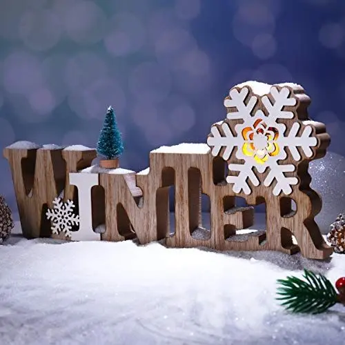 Produktbild: BESPORTBLE Winter Schriftzug - Xmas Schriftzug Merry Christmas Deko Weihnachten Führte Holzschild Winter Brief Lichter Zeichen Leuchten Alphabet Buchstaben Batteriebetriebene Weihnachtslampe