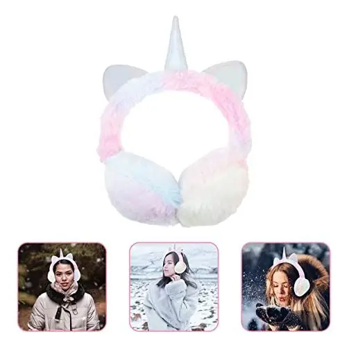 Produktbild: BESPORTBLE Winterlicher Gehörschutz Winter- Für Kinder: Warmer Ohrenwärmer Kunst-Einhorn Ohrenschutz Für Mädchen (Bunt) Frauen Ohrenwärmer