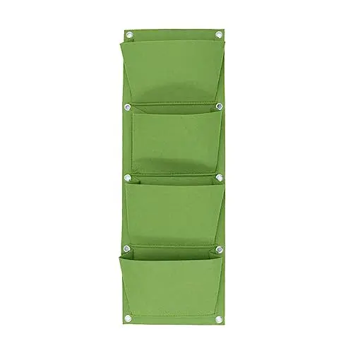 Produktbild: BESPORTBLE Wandmontierter Pflanzsack Mit 4 Taschen Vertikaler Pflanztopf Grün Vlies-blumentopf Automatische Bewässerung