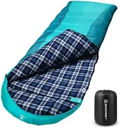 Produktbild: Bessport Schlafsack Flannel für Camping 3-4 Jahreszeiten - 10 °C-15°C | Winter Schlafsack Leichtgewichtig, Wasserdicht und Warm für Erwachsene und Kinder,Rucksackreisen,Camping, Wandern und Reisen