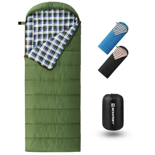 Produktbild: Bessport Schlafsack Winter Erwachsene, 3-4 Jahreszeiten Schlafsack Leicht Ultraleicht Kleines Packmaß Wasserdichter Deckenschlafsäcke für Outdoor Trekking Camping, und Reisen