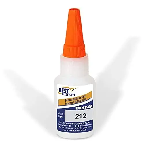 Produktbild: BEST KLEBSTOFF - CA 212 | Sekundenkleber niedrigviskos | 20g | Komponentenkleber | lösungsmittelfreier Cyanacrylat-Klebstoff | Universalklebstoff