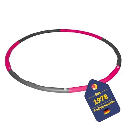 Produktbild: Best Sporting Hoop Fitnessreifen 100cm I 6-teilig I steckbar I Hula Hoop mit Gewicht I Zum Abnehmen I Fitness zu Hause I Gewicht 1,2 kg (Pink)