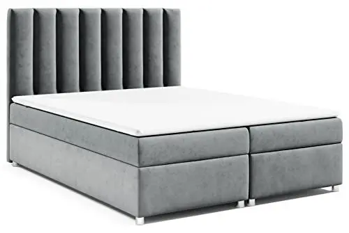 Produktbild: Best for Home Boxspringbett mit Bettkasten Trinity K-10 Bonellfederkern inkl. Topper 180x200 Grau