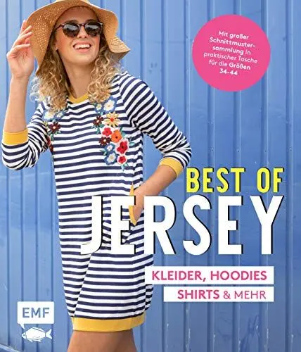 Produktbild: Best of Jersey – Kleider, Hoodies, Shirts und mehr: Von Größe 34–44 – Mit 6 Schnittmusterbogen in praktischer Tasche
