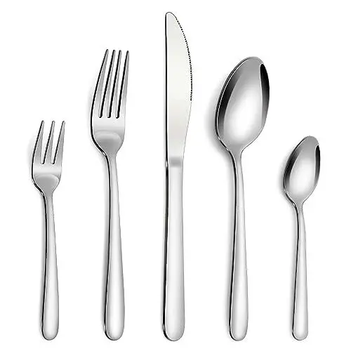Produktbild: Bestdin Besteck Set, 30 teilig Besteck Set 6 Personen, Edelstahl Besteckset mit Messer Gabel Löffel, Hochwertiges Edelstahlbesteck, Hochglanzpoliert&Spülmaschinenfest.