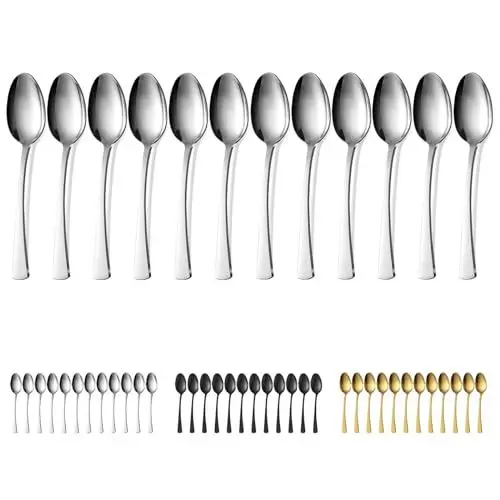 Produktbild: Bestdin Suppenlöffel 12 Stück, Löffel Set 20.5cm(8.07 inch), Esslöffel Suppenlöffel, Besteck Esslöffel Löffel Set für Hause/Party/Restaurants Cafeterias,Spiegelfinish & Spülmaschinenfest, Sliver