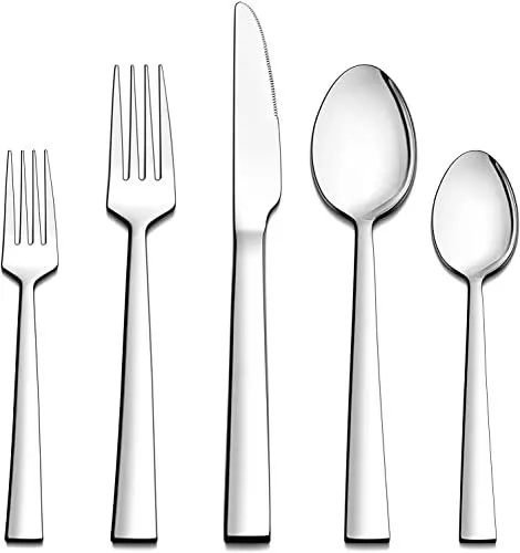 Produktbild: Besteck Set, Joyfair Edelstahl 30-teiliges Besteckset für 6 Personen mit Gabel Messer Löffel, Elegantes Essbesteck Tafelbesteck Set für Familie/Party/Restaurant, Rost- und Spülmaschinenfest