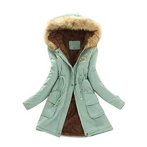 Produktbild: Bestellung Verwalten, Sale Damen Bekleidung, Winterjacke Damen Lang Warm Gefüttert Winter Warm Jacke Winterparka Teddyfell Gefütterte Mantel Parka Outdoor Jacken Herbstjacke, Jacke Damen Sale