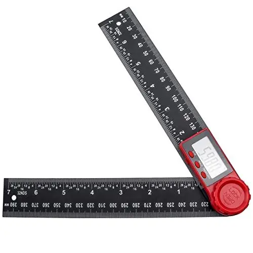 Produktbild: Bestgle winkelmesser digital winkellineal 2 in1 lineal winkelmessung 360° multi winkel lineal großes lcd display leicht tragba hold und feststell funktion für holzarbeiten heimarbeit handwerker 200mm
