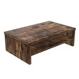Produktbild: Bestier Monitorständer aus Holz, PC-Ständer mit 2-Ebenen Organizer, Laptop, Projektor, Drucker, kleiner TV-Riser, P2-Holz, platzsparend, rustikales Braun, 15,7 Zoll