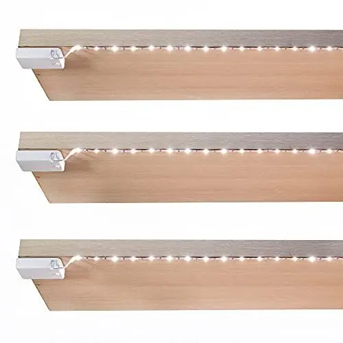 Produktbild: BestLuz LED Streifen Batteriebetriebene, LED Strip Batteriebetriebene x 3er Pack für unter dem Küchenschrank | Regale | Unterschrank | Schrank | Neutralweiß 4000K 1 Meter