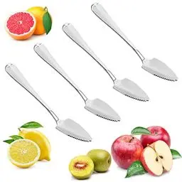 Produktbild: BESTONZON 4 Stücke Edelstahl Grapefruitlöffel Eislöffel Grapefruitbesteck Dessertlöffel Kiwilöffel Grapefruit Besteck Löffel mit Wellenschliff (Silber)