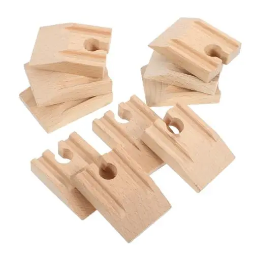 Produktbild: BESTonZON 10St -Bahn-Gleis Spielzeug für Brückenbahngleise Eisenbahnset aus Holz kreativ Spielzeug ersatzteile Holzschiene für den Zug Simulationsbahnstrecke gebaut Spur schmücken