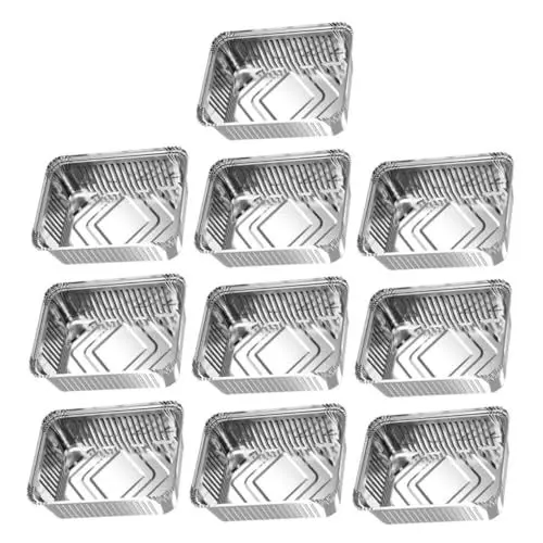 Produktbild: BESTonZON 10St Lunchbox aus Alufolie Backform Grillpfannen Einweggrill Behälter für Lebensmittel Bratpfanne Backblech für den Haushalt Küchenhelfer Aluminiumfolie Backgeschirr Napoleon