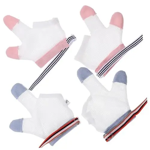 Produktbild: BESTonZON 10 Paar Ringbeißende Handschuhe Babyhandfäustlinge Fäustlinge Zum Daumenlutschen Schutzhandschuhe Daumenlutschschutz Fingerschutz Für Kleinkinder Behandlung Zum Fingerlutschen Netz