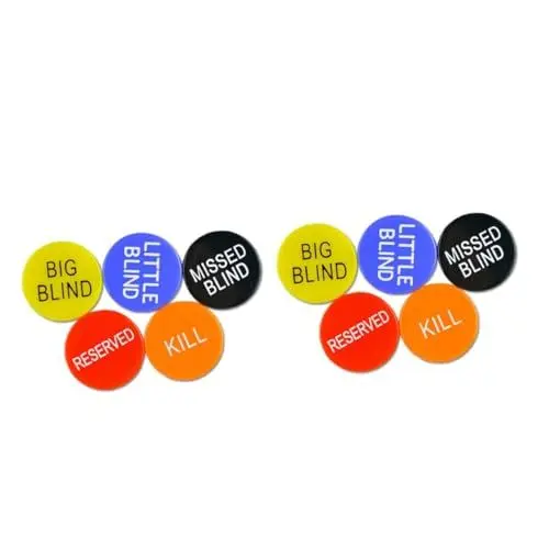 Produktbild: BESTonZON 10 STK Poker-Dealer-schaltfläche Big Blind Tasten Dealer-Button Poker Chip Set Missed Blind Small Blind Kill Reserved Poker Chips Blindknopf Verpasst Anzugknopf Dealer-Poker-Button