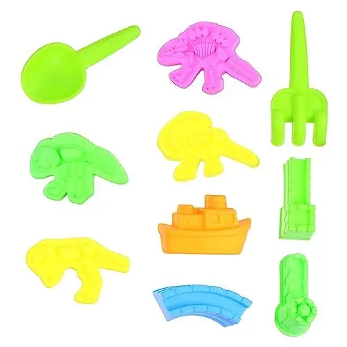 Produktbild: BESTonZON 10 Teiliges Set Zum Spielen Von Sandformen Strandspielzeug Sandformen Sandkastenspielzeug Tragbares Sandspielzeug Für Kinder Lustiges Spielzeug Sandburgenbauspielzeug