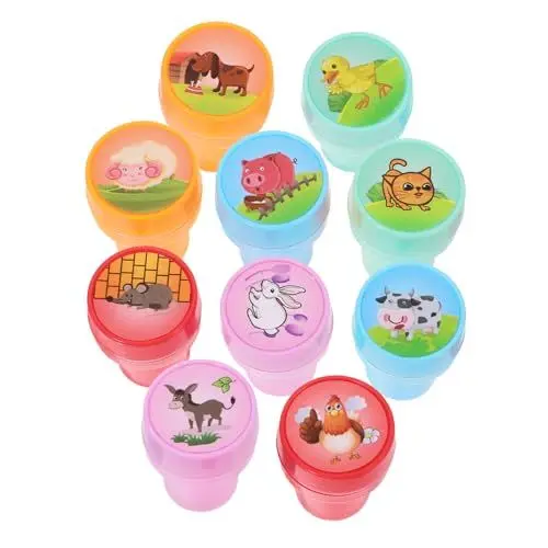 Produktbild: BESTonZON 10st Kinderstempel Rennstreckenstempel Partybevorzugung Für Meerjungfrauen Dinosaurier-briefmarken Gastgeschenke Für Pferde Stempel Für Waschbar Holzstempel Für Pvc