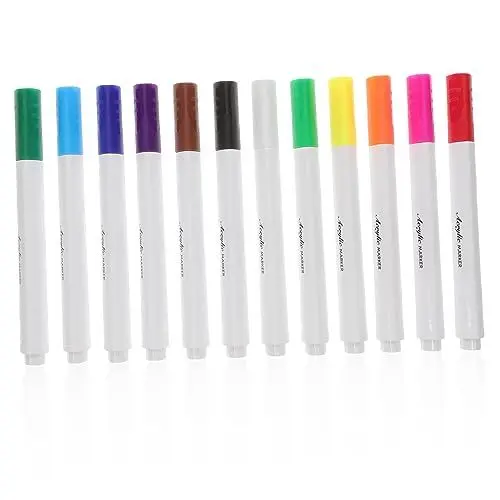 Produktbild: BESTonZON 12St Marker Acrylic Pen schreibkladde Painting zubehör pastellkreidestifte markierungsstift Acrylstift für Erwachsene Malstifte zeichnen Malstifte-Kit Scrapbooking-Farbstifte pp