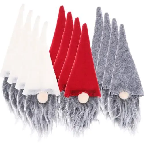 Produktbild: BESTonZON 12-Teiliges Weihnachtsmütze-Weinflaschen-Set Weindekoration Weihnachtsdekoration Weinverschlüsse Für Flaschen Weihnachtsflaschenhüllen Zwerg-Weinflaschenmütze