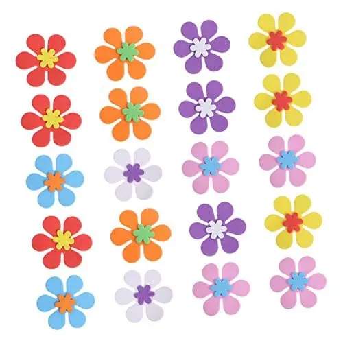 Produktbild: BESTonZON Blumenaufkleber für Kinder 160 Stück Eva-Aufkleber Selbstklebende Schäume Einfach Anzubringende Wanddekorationen für Jungen und Mädchen