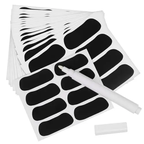 Produktbild: BESTonZON 160 STK Sportball-Augenaufkleber Schwarze Fußball-Augenaufkleber Augenstift Auge schwarzer Stock Augenstreifen Baseball-Augenaufkleber Fan-Augen-Aufkleber PVC selbstklebend Black